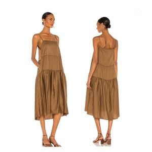 Enza Costa Cotton Strappy Tiered Dress‎ Size 1 Small Revolve